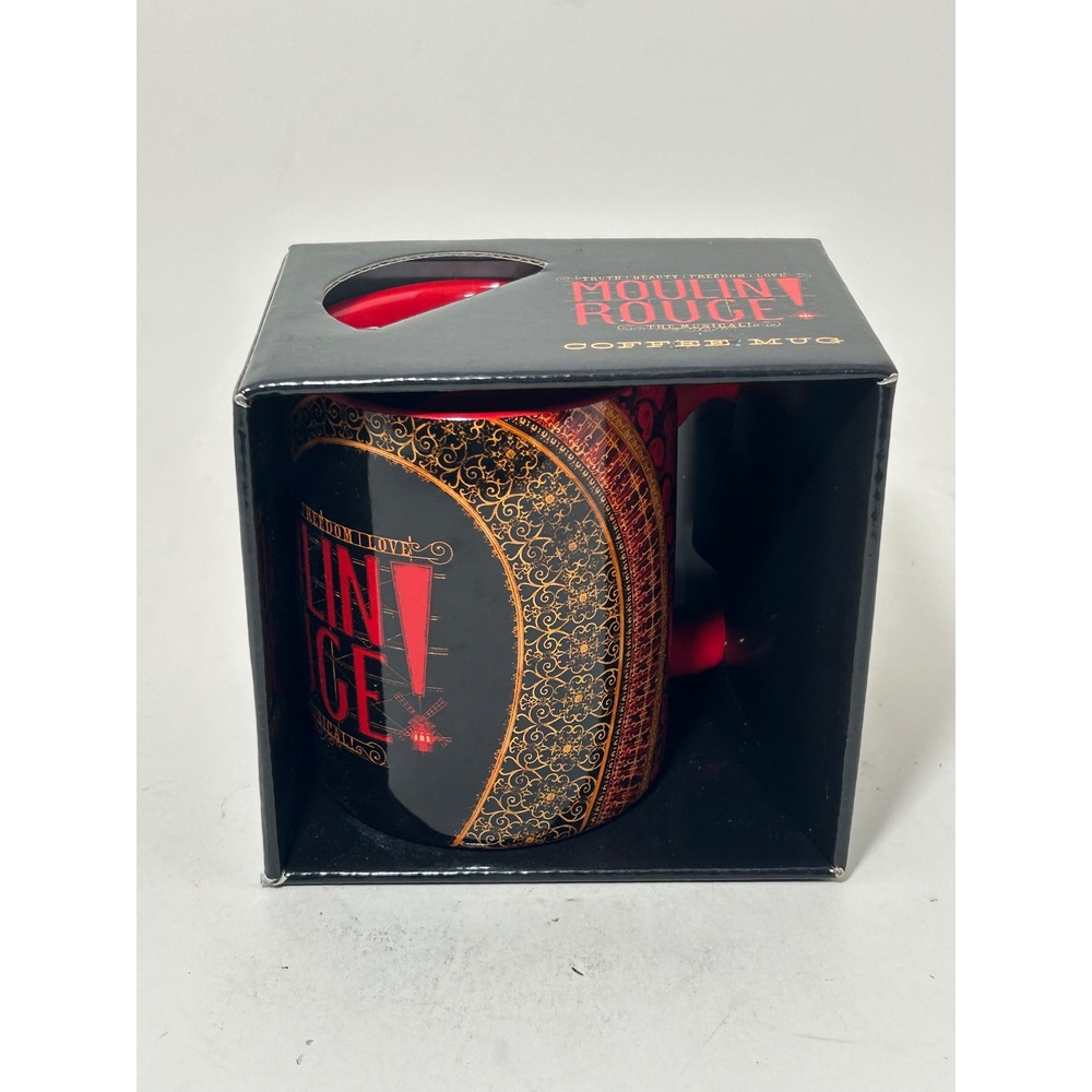 Moulin Rouge The Musical Coffee Mug Black Red Gold Broadway Souvenir New